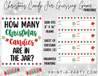 CANDY JAR GUESSING GAME - CHRISTMAS Candy | How many Christmas Candies in jar | Christmas Candy | Holiday Party | Christmas Party DIY | Printable