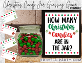 CHRISTMAS CANDY GUESSING GAME | How many candies in jar | Holiday Party | Christmas Party DIY | Printable