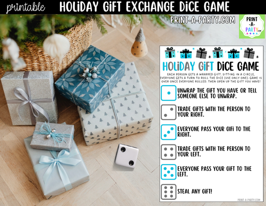 Winter Dice Game Printable | White Elephant & Gift Exchange Party Game
