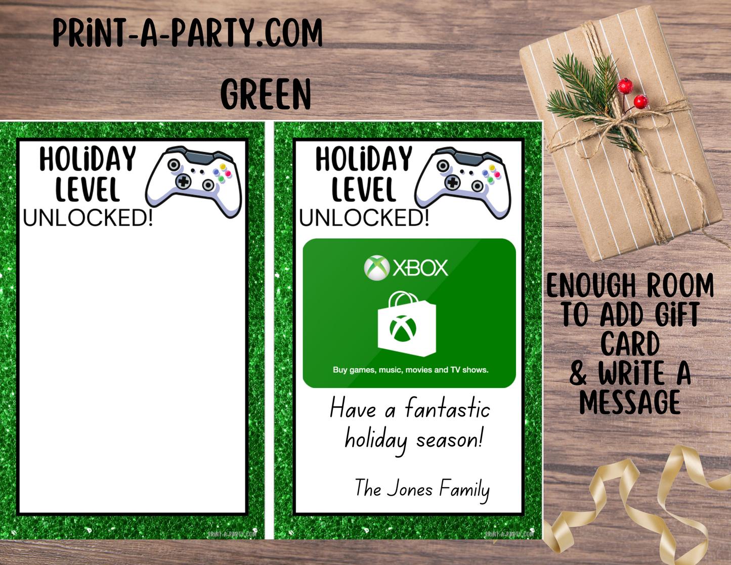 GIFT CARD Templates | Gamers | XBox | PlayStation | Nintendo | Google Play Store | Apple App Store - gift idea for gamers!