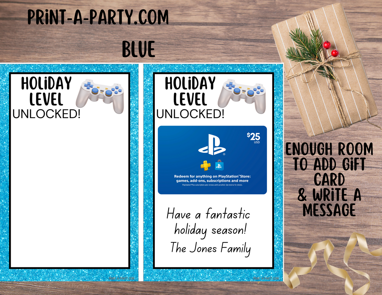 GIFT CARD Templates | Gamers | XBox | PlayStation | Nintendo | Google Play Store | Apple App Store - gift idea for gamers!