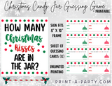 CANDY JAR GUESSING GAME - CHRISTMAS Chocolate Kisses | How many Christmas kisses in jar | Holiday Party | Christmas Party DIY | Printable