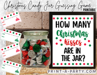 CHRISTMAS CHOCOLATE KISSES GUESSING GAME | How many Christmas kisses in jar | Holiday Party | Christmas Party DIY | Printable