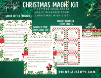 CHRISTMAS MAGIC KIT | Santa Letters (2) | Reindeer Food | Wish List | - INSTANT DOWNLOAD