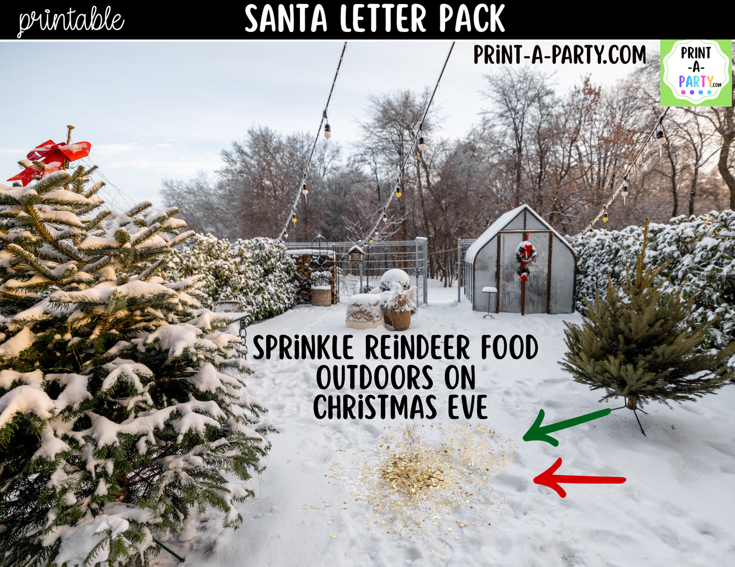 Printable Santa Letter Pack - Letters from Santa, Reindeer Food Labels and Christmas Wish List for Kids