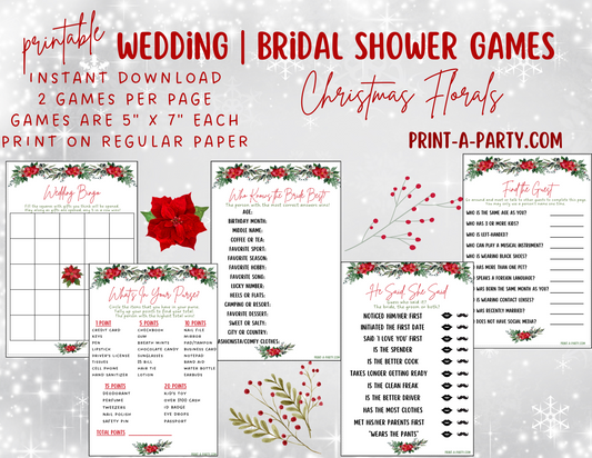 GAME BUNDLE: Bridal Christmas Shower Game Bundle 2 | Christmas Bridal Theme | Christmas Wedding Shower | INSTANT DOWNLOAD