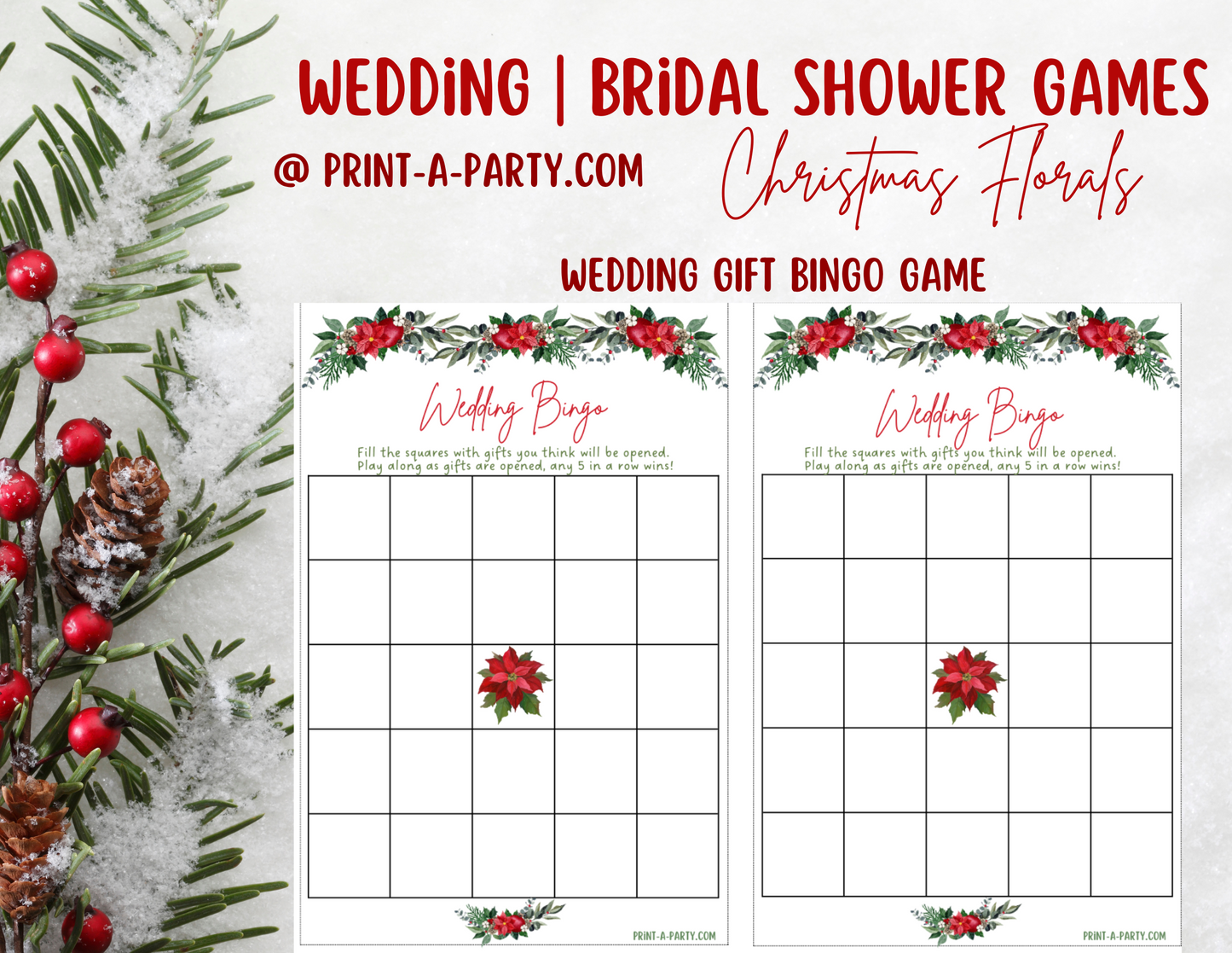 GAME BUNDLE: Bridal Christmas Shower Game Bundle 2 | Christmas Bridal Theme | Christmas Wedding Shower | INSTANT DOWNLOAD