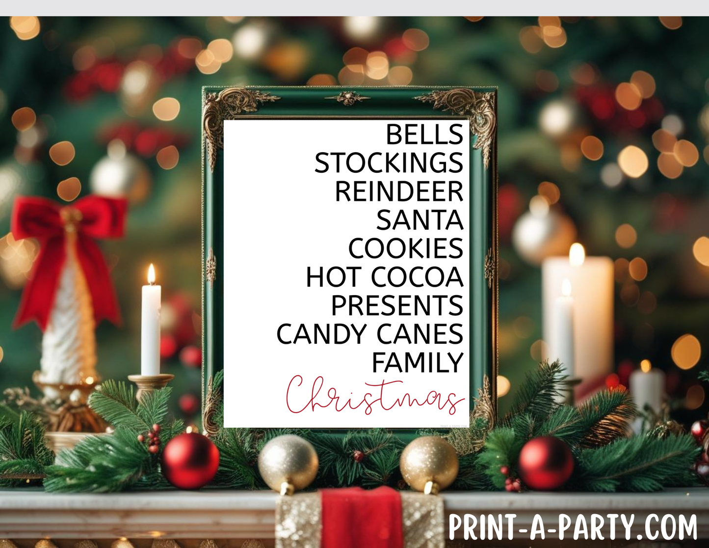 CHRISTMAS HIGHLIGHTS LIST Printable Christmas Sign, Instant Holiday Decor 8x10 and 5X7 (Copy)