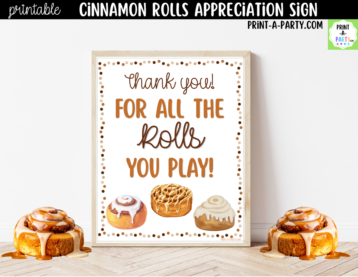 Printable Cinnamon Roll Appreciation Sign 8x10
