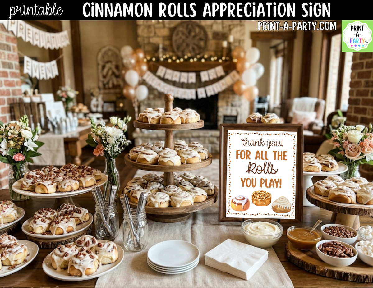 Printable Cinnamon Roll Appreciation Sign 8x10