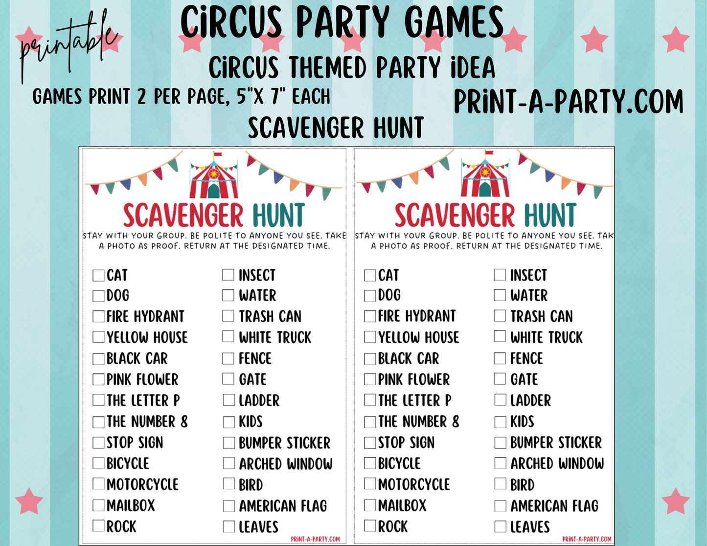 GAMES: CIRCUS THEME | Birthday Party Games | Circus Party | Circus Party Ideas | INSTANT DOWNLOAD