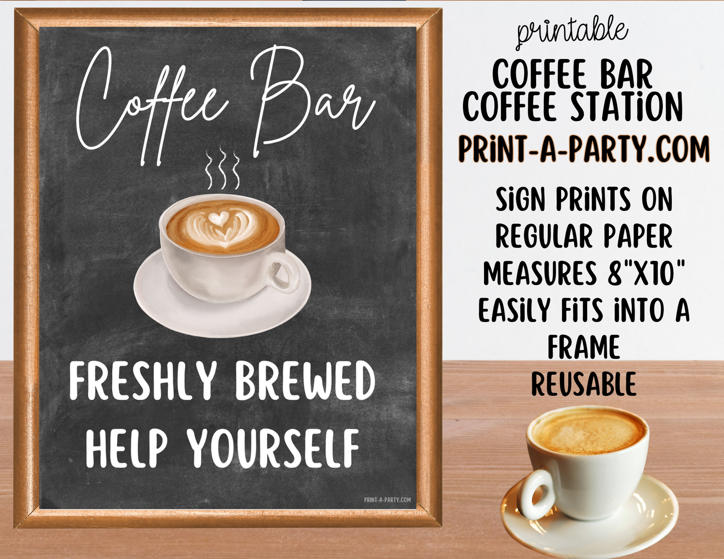 COFFEE BAR - Printable Sign and Topping Tent Cards - Perfect for Parties, Showers, any event!