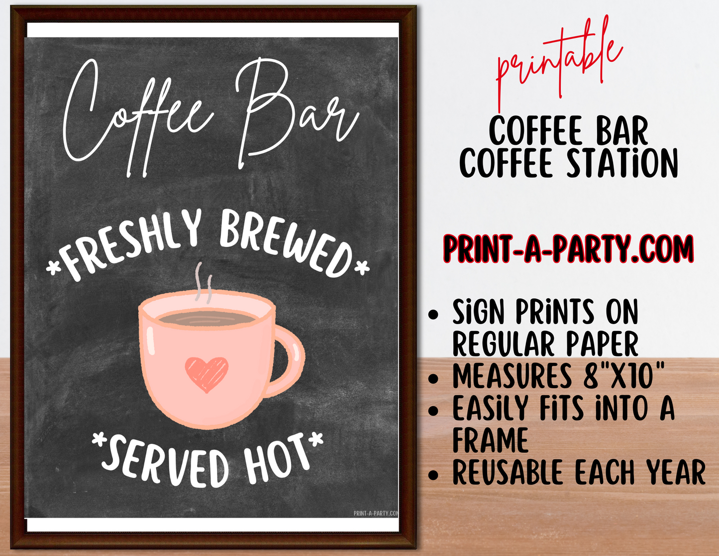 COFFEE BAR | COFFEE STATION Setup - Chalkboard | Coffee Bar Sign | Coffee Station for Party | Party Coffee Bar | Brunch | Shower