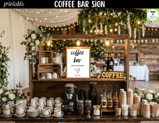 Coffee Bar Sign Printable – Love is Brewing Wedding Sign