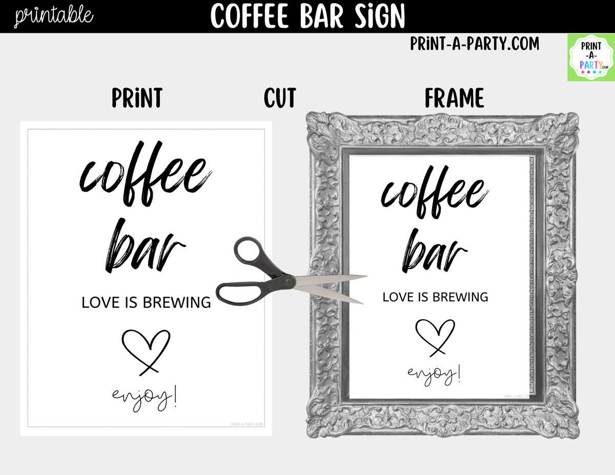 Coffee Bar Sign Printable – Love is Brewing Wedding Sign
