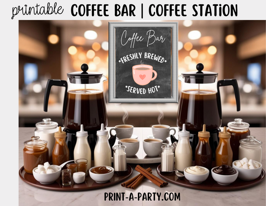 COFFEE BAR | COFFEE STATION Setup - Chalkboard | Coffee Bar Sign Create a Stylish DIY Coffee Bar – Perfect for Bridal Showers, Baby Showers, Brunches & More!
