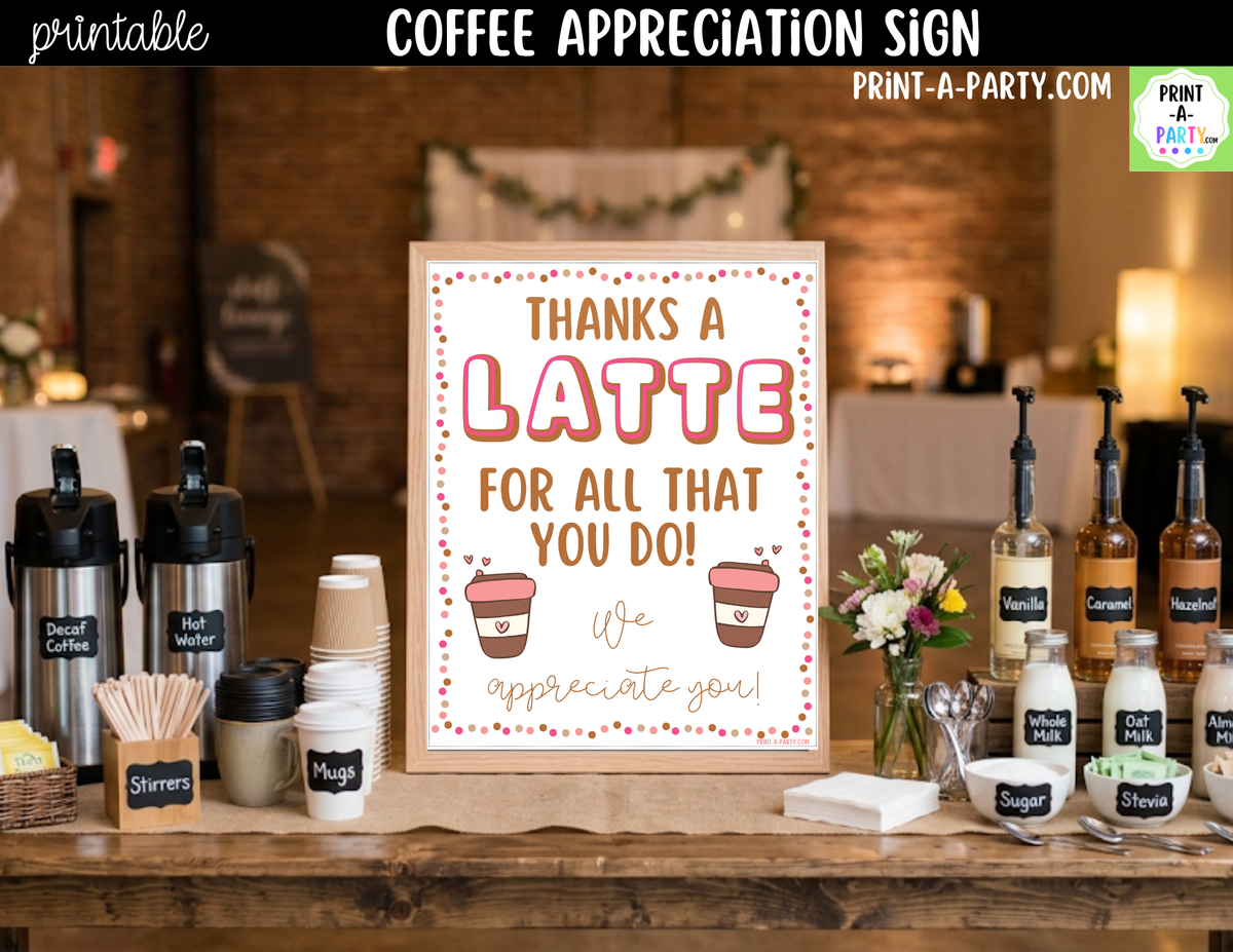 Printable Coffee Bar Appreciation Sign 8x10