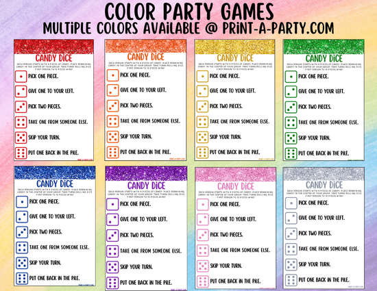Color Party Games Printable Red Color Party Theme Games Bundle (5x7 In ...