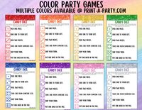 GAMES: COLOR PARTY PURPLE THEME | Color Party | Purple Party Games | Purple Party Ideas | INSTANT DOWNLOAD