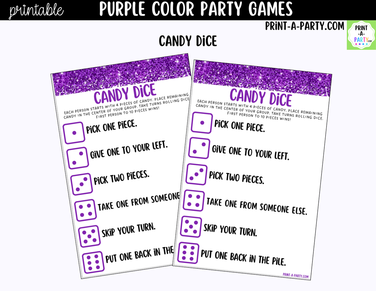 Purple Party Games Printable