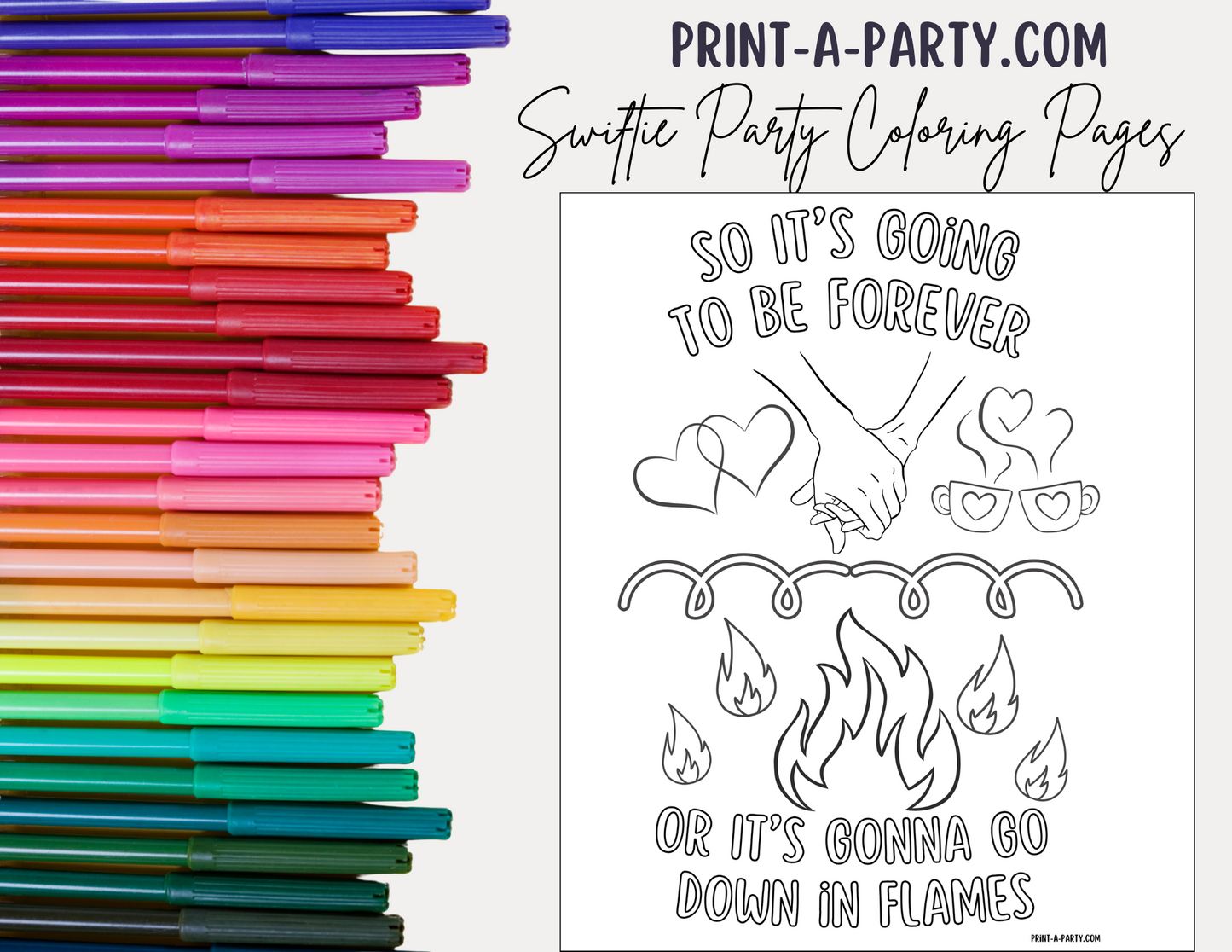 Swiftie Party Coloring Pages | Taylor Lyrics Coloring Pages | Eras Tour Idea | Taylor Party Idea | T Swift Party Idea | Swiftie Coloring Pages