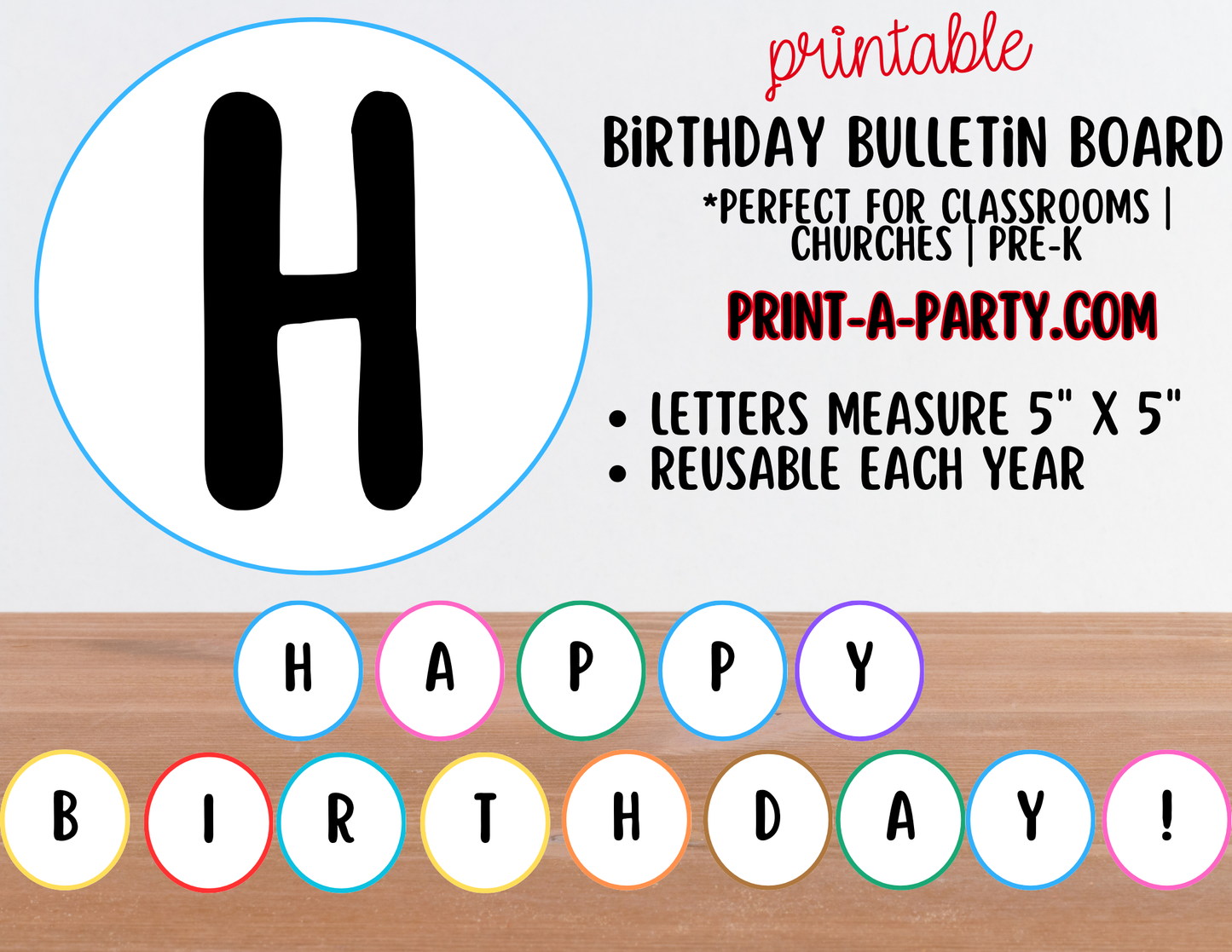 Birthday Bulletin Board Printable Display - Monthly Cupcake Theme for Classroom Decor