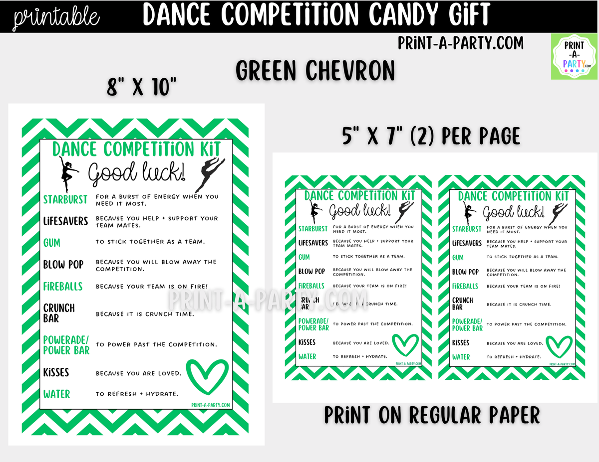 Dance Candy Gram Printable – Competition & Recital Gift