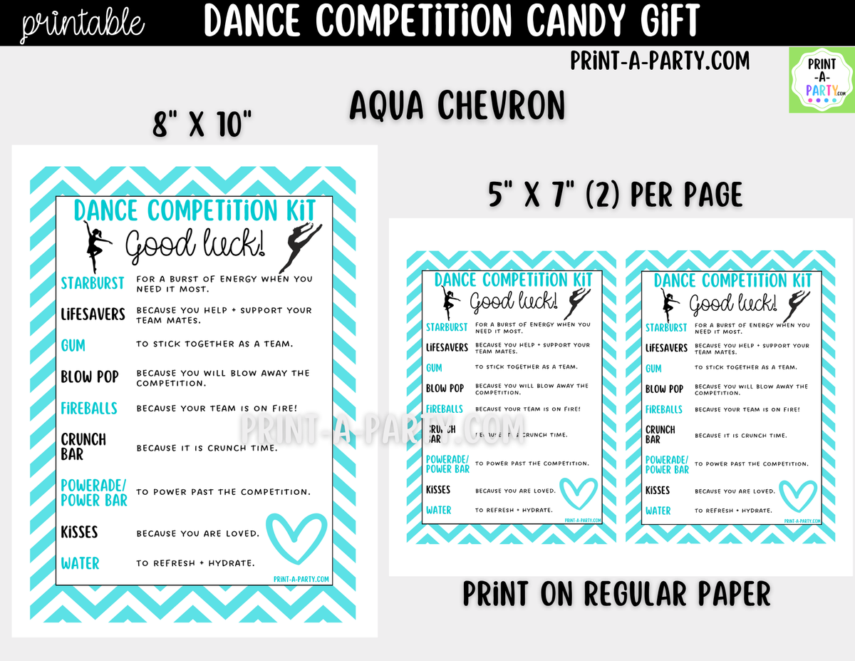 Dance Candy Gram Printable – Competition & Recital Gift