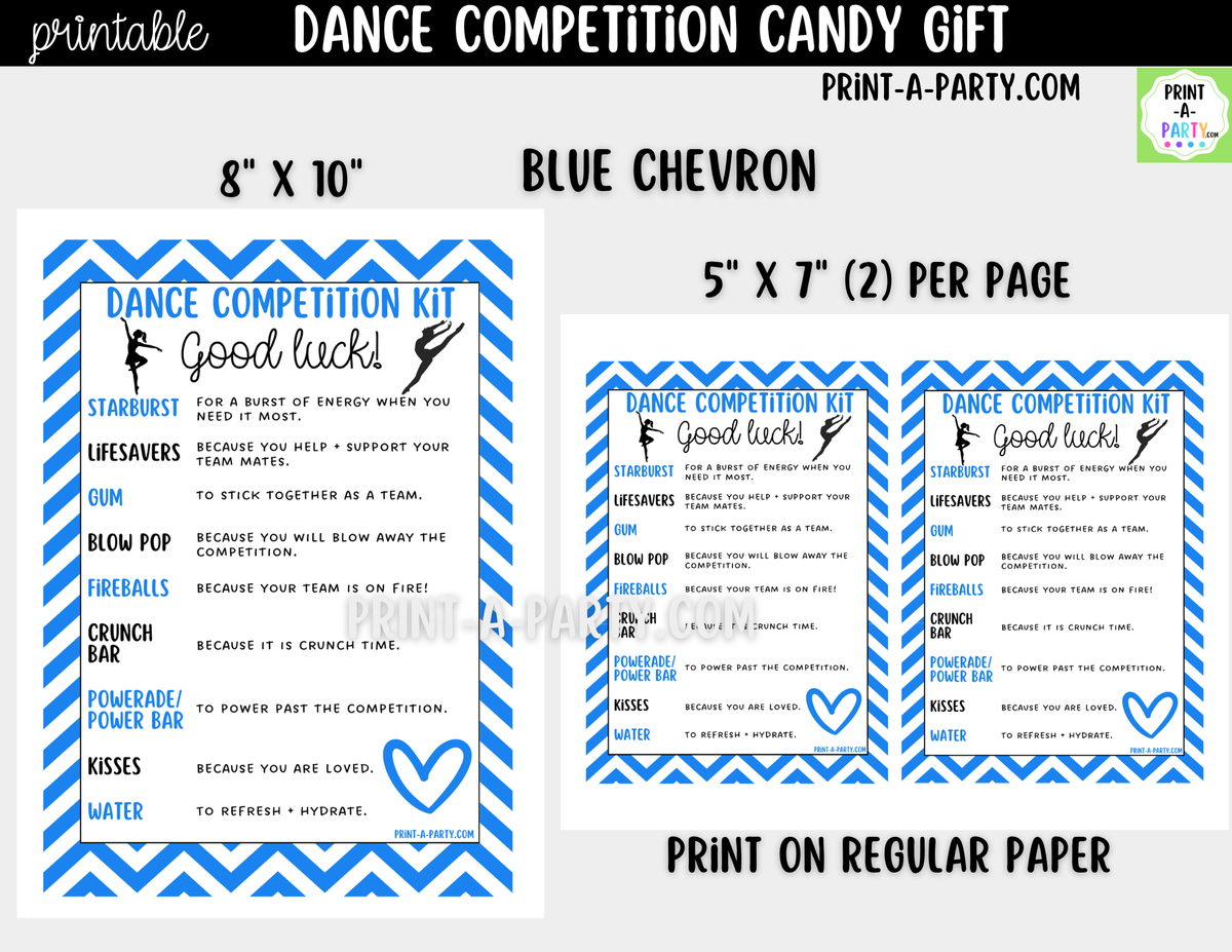 Dance Candy Gram Printable – Competition & Recital Gift
