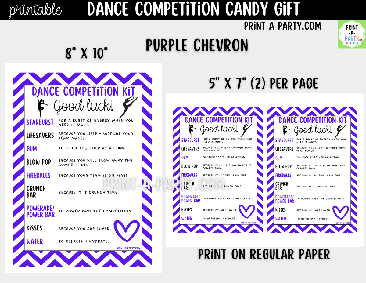 Dance Candy Gram Printable – Competition & Recital Gift