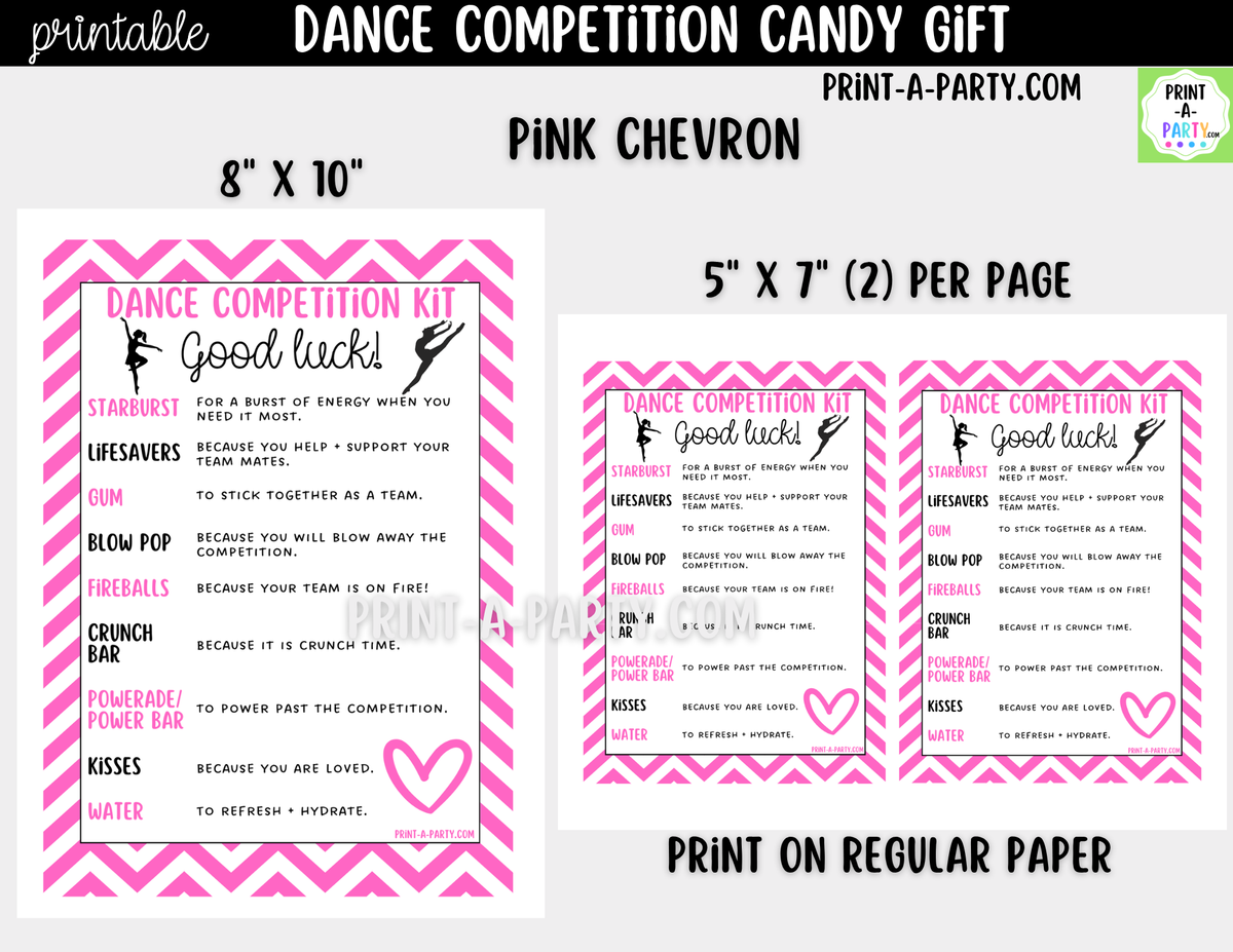 Dance Candy Gram Printable – Competition & Recital Gift