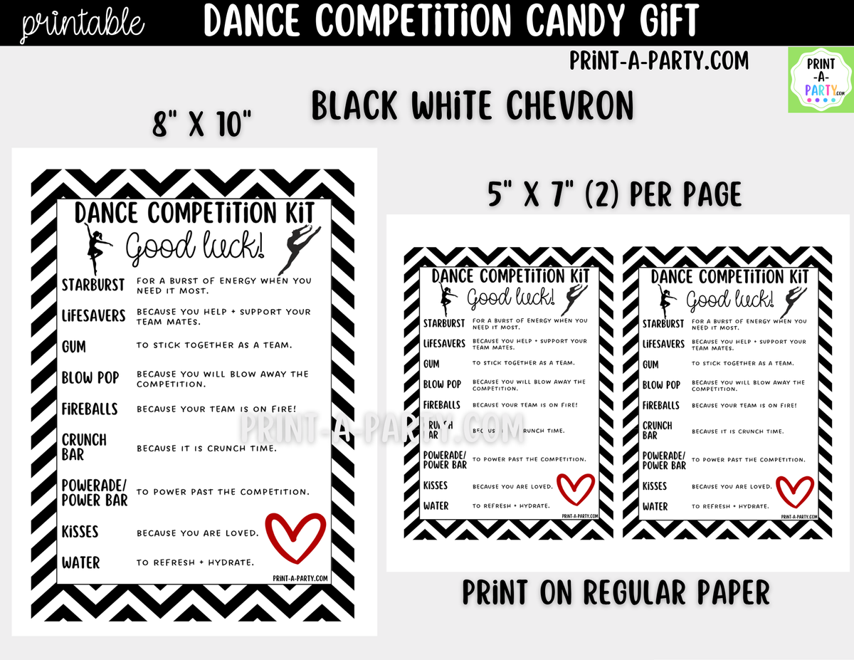 Dance Candy Gram Printable – Competition & Recital Gift