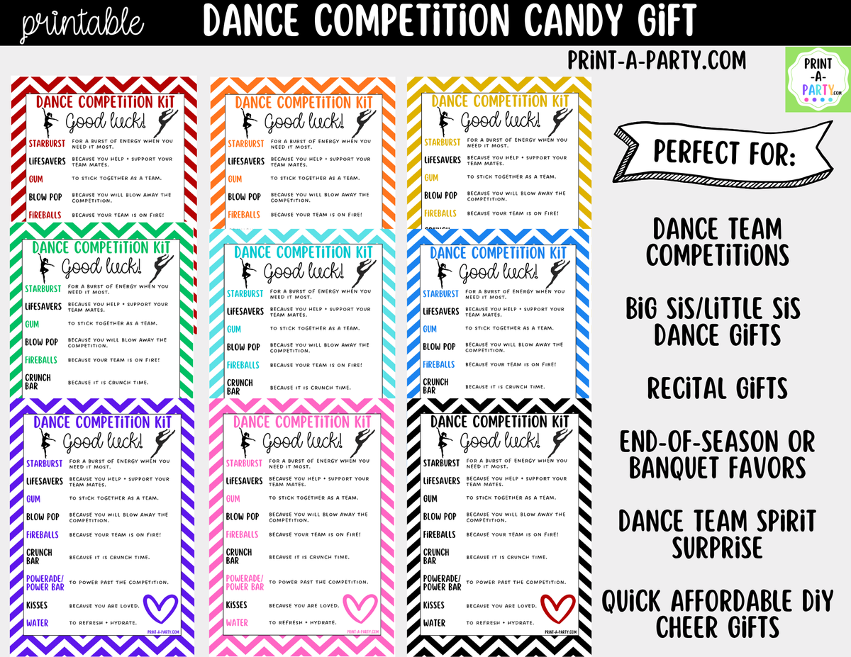 Dance Candy Gram Printable – Competition & Recital Gift