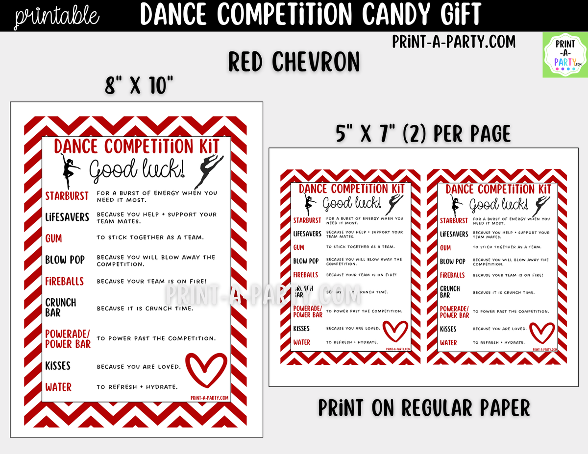 Dance Candy Gram Printable – Competition & Recital Gift