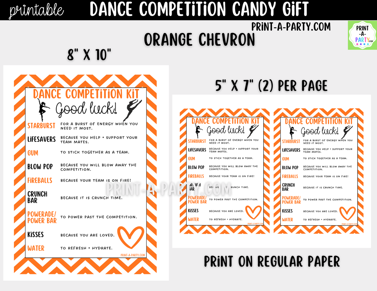 Dance Candy Gram Printable – Competition & Recital Gift