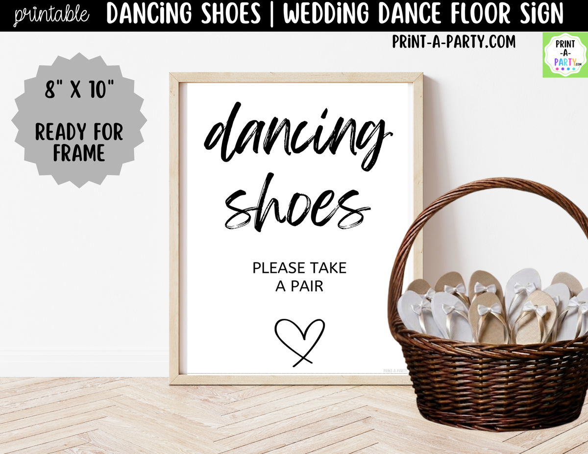 Dancing Shoes Sign Printable – Wedding Dance Floor Sign