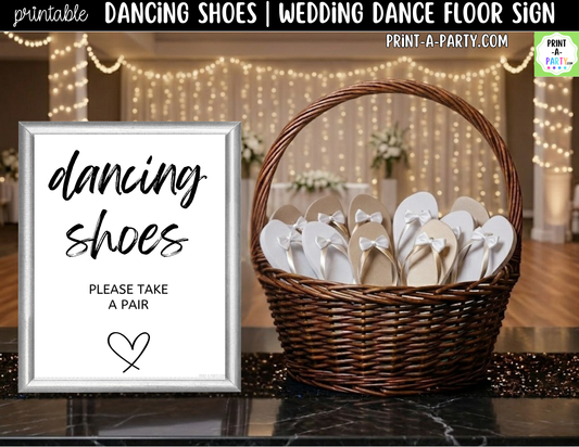 Dancing Shoes Sign Printable – Wedding Dance Floor Sign