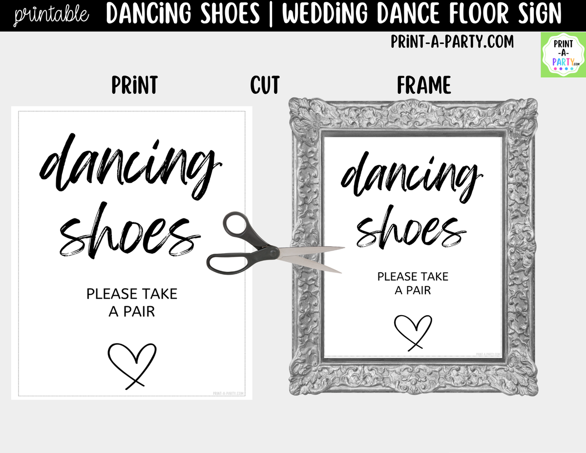 Dancing Shoes Sign Printable – Wedding Dance Floor Sign