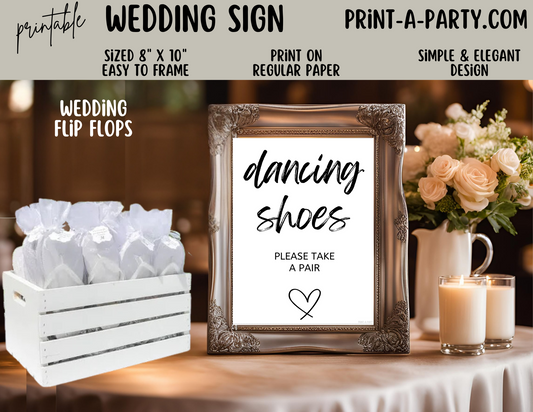 DANCING SHOES - PLEASE TAKE A PAIR | Printable Wedding Sign | Wedding Sign | Dancing Shoes Wedding Sign