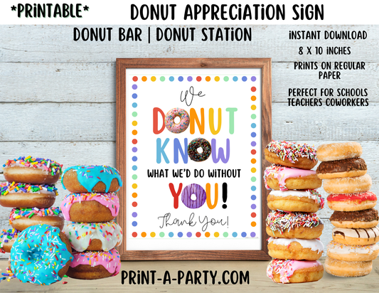 Appreciation Sign DONUT BAR | DONUT STATION SETUP | Teacher Appreciation | Co-worker appreciation