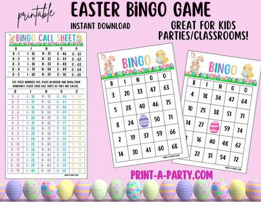 BINGO: Easter Bingo | Easter Bunny | Easter Activities | Parties | Classroom | 30, 40, or 50 cards