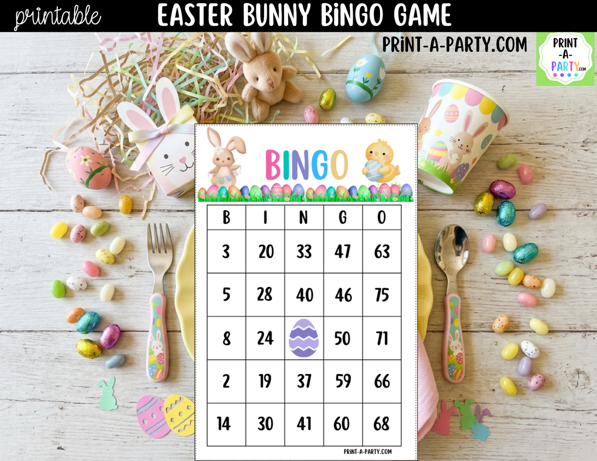 Easter Bingo Printable | Bunny & Chick Number Game