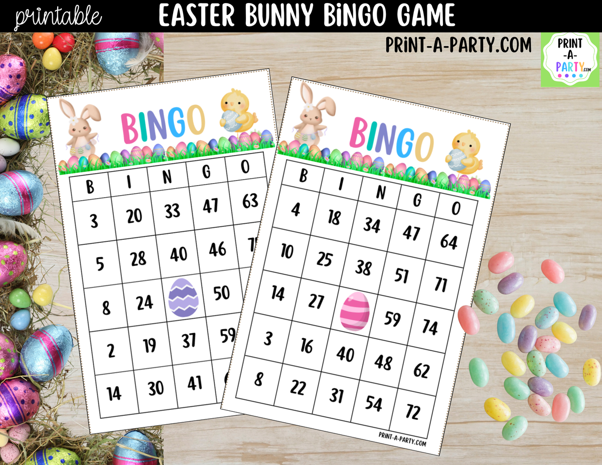 Easter Bingo Printable | Bunny & Chick Number Game