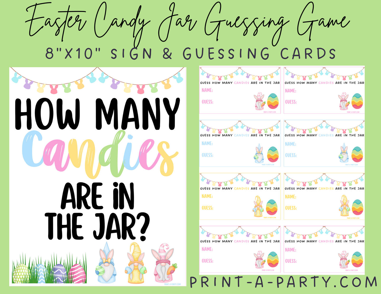 CANDY JAR GUESSING GAME - EASTER | How many candies in jar | Easter Candy | Easter Party Idea | Easter DIY | Peeps | Jellybeans | Printable