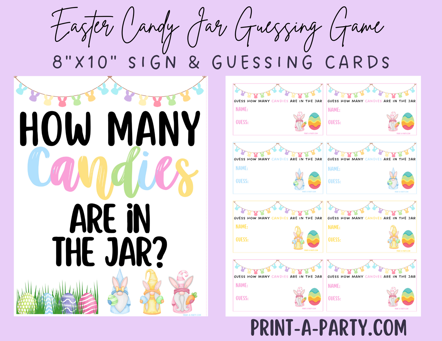 CANDY JAR GUESSING GAME - EASTER | How many candies in jar | Easter Candy | Easter Party Idea | Easter DIY | Peeps | Jellybeans | Printable