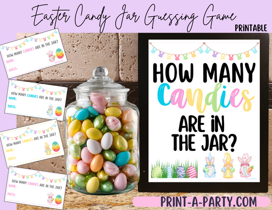 CANDY JAR GUESSING GAME - EASTER CANDY | How many candies in jar | Easter Candy | Easter Party Idea | Easter DIY | Peeps | Jellybeans | Printable