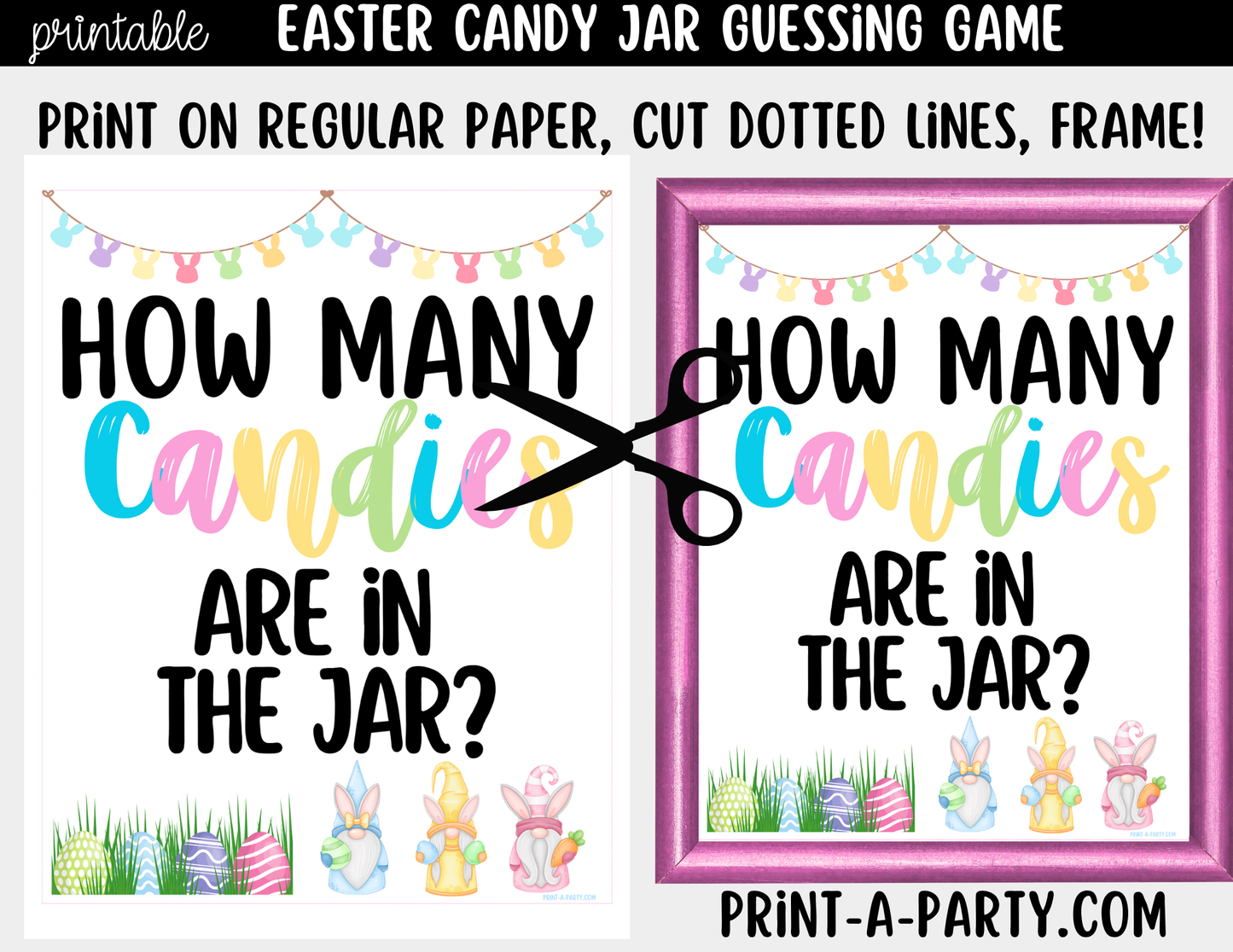 Easter Candy Jar Game Sign (8x10) + Guessing Cards for Easter, Spring, Parties, Classrooms