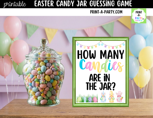 Easter Candy Jar Game Sign (8x10) + Guessing Cards for Easter, Spring, Parties, Classrooms