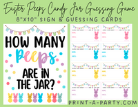 EASTER PEEPS CANDY GUESSING GAME | How many peeps in jar | Easter Party | Easter DIY | Peeps | Jellybeans | Printable