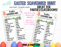 Scavenger Hunt: Easter | Bunny | Jellybeans | Easter Eggs | Easter Sunday - INSTANT DOWNLOAD